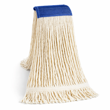 Strengenmop katoen met band en schrobpad wit 350 gram