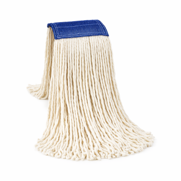 Strengenmop katoen met band en schrobpad wit 450 gram
