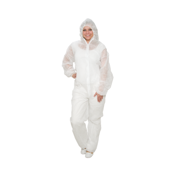 Overall met capuchon non woven wit 50 stuks - Maat XXL