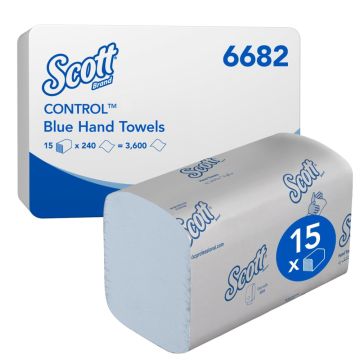Scott Handdoek Control 1-laags blauw 15 x 240 vellen