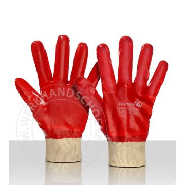 Handschoen pvc rood tricot boord mt 10,5 gesloten rug per paar