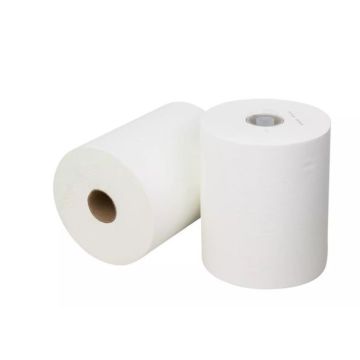 EcoWipe Handdoekrol Mini Matic cellulose 2-laags wit 6 x 165 meter
