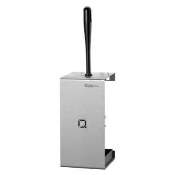 Qbic RVS Toiletborstelhouder incl. zwarte toiletborstel