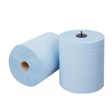 EcoWipe Matic handdoekrol blauw 6x150m. 2 laags 21 cm breed (50)
