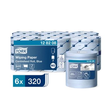 Tork Poetsrol centrefeed M2 1-laags blauw - 6 x 320 meter