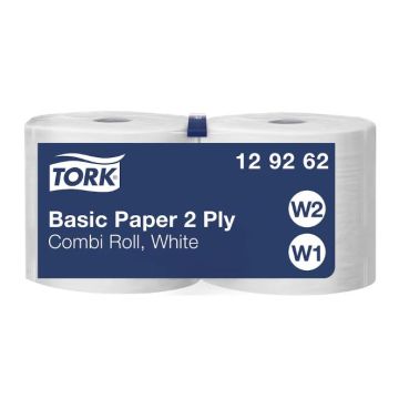Tork Poetsrol basic W1/2 2-laags wit - 2 x 1000 vel