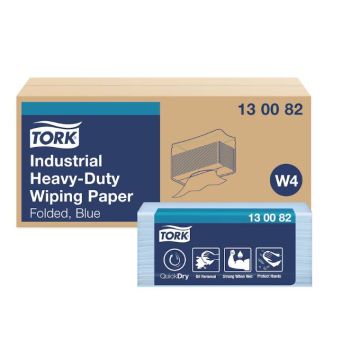 Tork Poetsdoek industrial heavy duty W4 3-laags blauw - 5 x 100 vel 