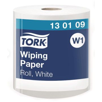 Tork Poetsrol W1 1-laags wit - 1 x 1180 meter