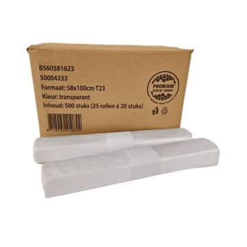 Afvalzak transp. T23 58x100cm 20x25st. HPDE