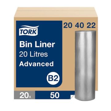 Tork Afvalzak B2 transparant 20 liter 10 x 100 stuks