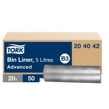 Tork Afvalzak B3 transparant 5 liter -  20 x 50 stuks