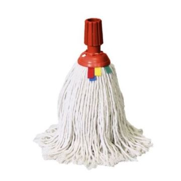 Minimop katoen 250 gram met rode steelverbinding