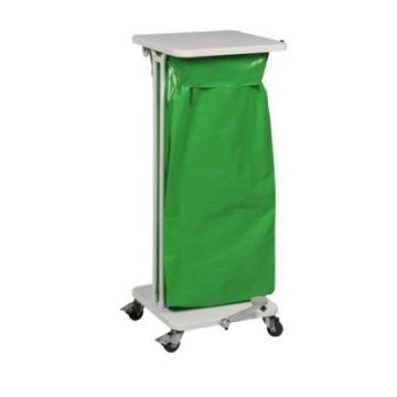 Afvalbak Saekko Boy met deksel en pedaal wit 120 liter