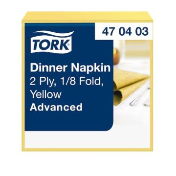 Tork Dinnerservet geel 12x150 st. 39x39cm. 1/8 vouw 2 laags