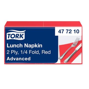 Tork Servetten 33cmx33cm rood (10x200) 2-laags 1/4 vouw Deep tone
