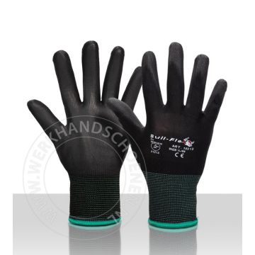 BullFlex Werkhandschoen PU nitril flex.coating zwart maat 7/S per paar