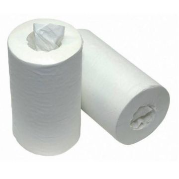 Poetsrol centerfeed zonder kern 1-laags wit -  11 x 120 meter