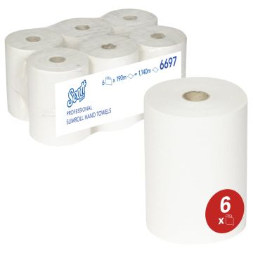 Scott Slimroll handdoek XL wit 6x190m 1 laags airflex (54)
