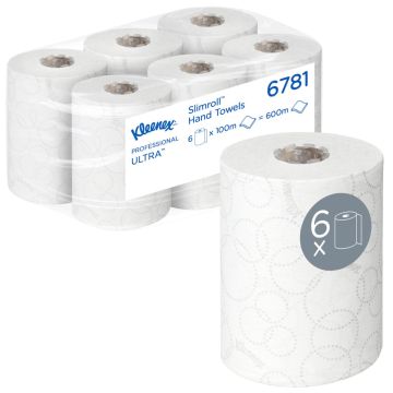 Kleenex Handdoekrol Ultra Slimroll 2-laags wit 6 x 100 meter
