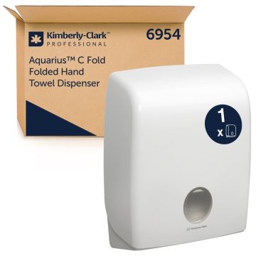 Kimberly Clark Aquarius Dispenser wit tbv handdoek C-Vouw