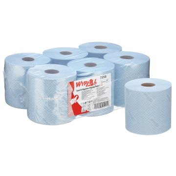 Wypall Poetsrol L10 centerfeed 1-laags blauw 6 x 800 vellen