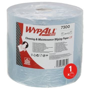 Wypall L20 Extra+ poetsrol blauw 500 vel 2 laags