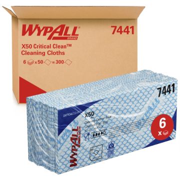 Wypall X50 werkdoek blauw 6x50vel.(112)