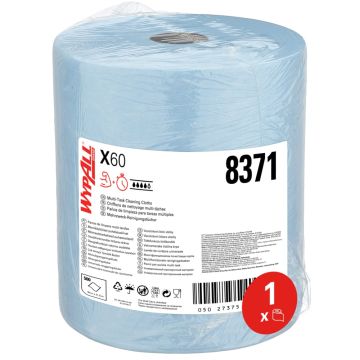 Wypall Poetsrol X60 1-laags blauw 500 vel
