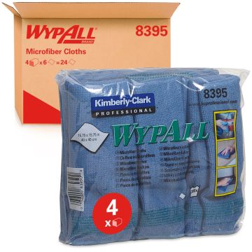 Wypall Poetsdoek Microvezel blauw 4 x 6 stuks