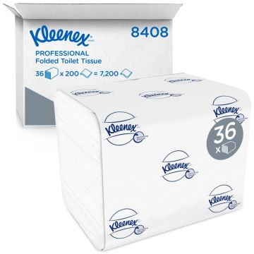 Kleenex Toiletpapier gevouwen 2-laags wit 36 x 200 vellen