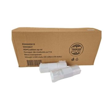 Afvalzak transparant 44x56cm T10 50x50st