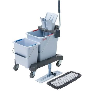 Vileda US Pro double bucket starter kit emmer 25 liter + 8 liter, r-microspeed Max mop
