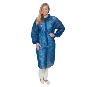 Bezoekersjas nonwoven donkerblauw 50 stuks - Maat XL