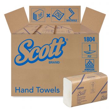 Scott handdoek multifold wit 16x250vel 23x23,5cm  airflex 1 laags (28)
