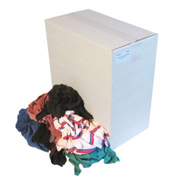 Poetsdoeken tricot bont in doos 10 kg.