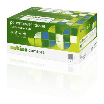 Satino Comfort handdoek wit 2 laags 25 x 23 cm 3200 stuks