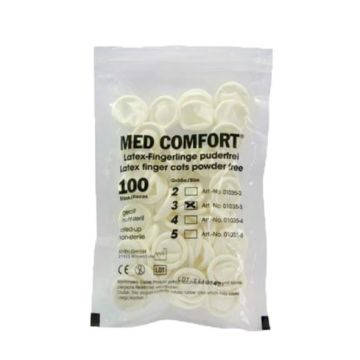 Vingercondoom Latex wit maat L - 100 Stuks