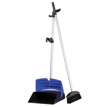 Vermop stoffer en blik op steel blauw
