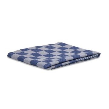 Theedoek geblokt blauw/wit 70 x 70 cm 6 stuks