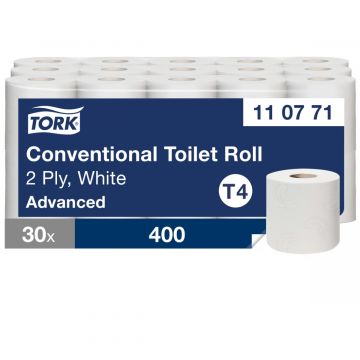 Tork Traditioneel toiletpapier wit T4 advanced 2-laags 30 x 400 vellen