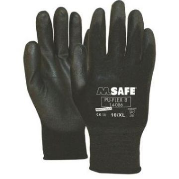 Handschoen PU flex nylon zwart maat 10