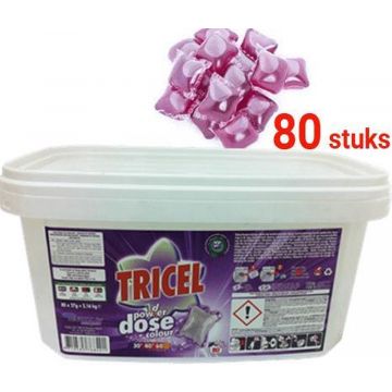 Tricel pow(d)er dose kleur 80x27 gram Wasmiddel