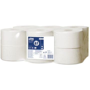 Tork toiletpap. mini jumbo 12x170m wit, 2 laags
