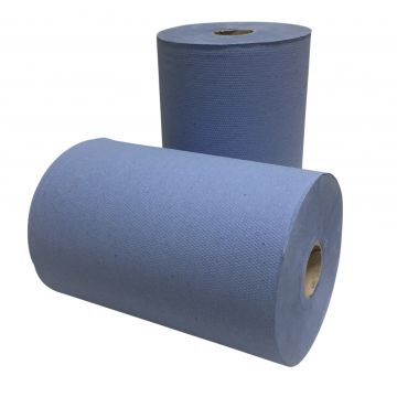 Handdoekrol blauw 3 laags verlijmd 12x80 meter