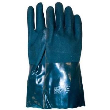 Handschoen PVC 35 cm. jersey groen mt.10 Cat 3 per paar