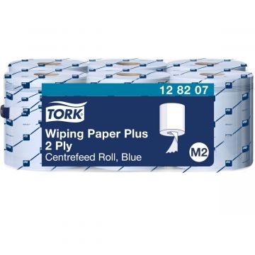 Tork Wiping Plus Centerfeed Poetspapier Blauw M2, 6 x 450 vellen