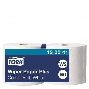 Tork Wiping Plus Combi Rol Poetspapier Wit W1/2, Multifunctioneel, 2 x 750 vellen