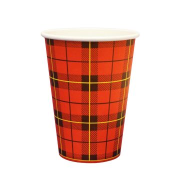 Drinkbeker karton schotse ruit 2500st. 180 cc 1 zijde PE gecoat -  Scotty Cup 1
