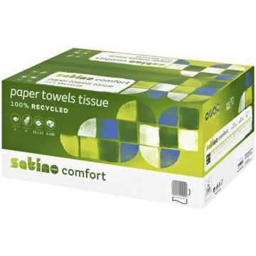 Satino Bl. Blend PT30 V- vouw, 2- laags Doos 15x214= 3210 vel, 25x23 cm