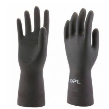 Heavy duty handschoen rubber zwart maat L